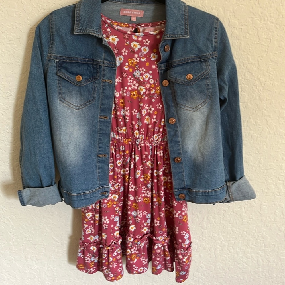 BCBG girls dress with jean jacket